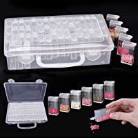 JUSTDOLIFE Caja De Almacenamiento Caja De Pintura De Diamante 64 Rejillas Mini Caja De Bordado De Diamante PortáTil…